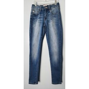 Kancan Womens Jeans Size 26/5 Skinny‎ Denim Blue Distressed Casual Comfort